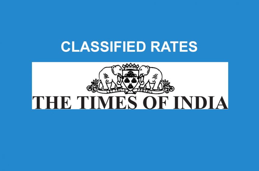  The Times Of India Rate Card